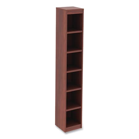 Alera Valencia Series Narrow Profile Bookcase SixShelf 1181w X 1181d X 7173h Medium Cherry